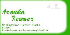 aranka kemmer business card